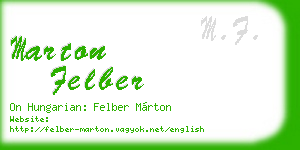 marton felber business card